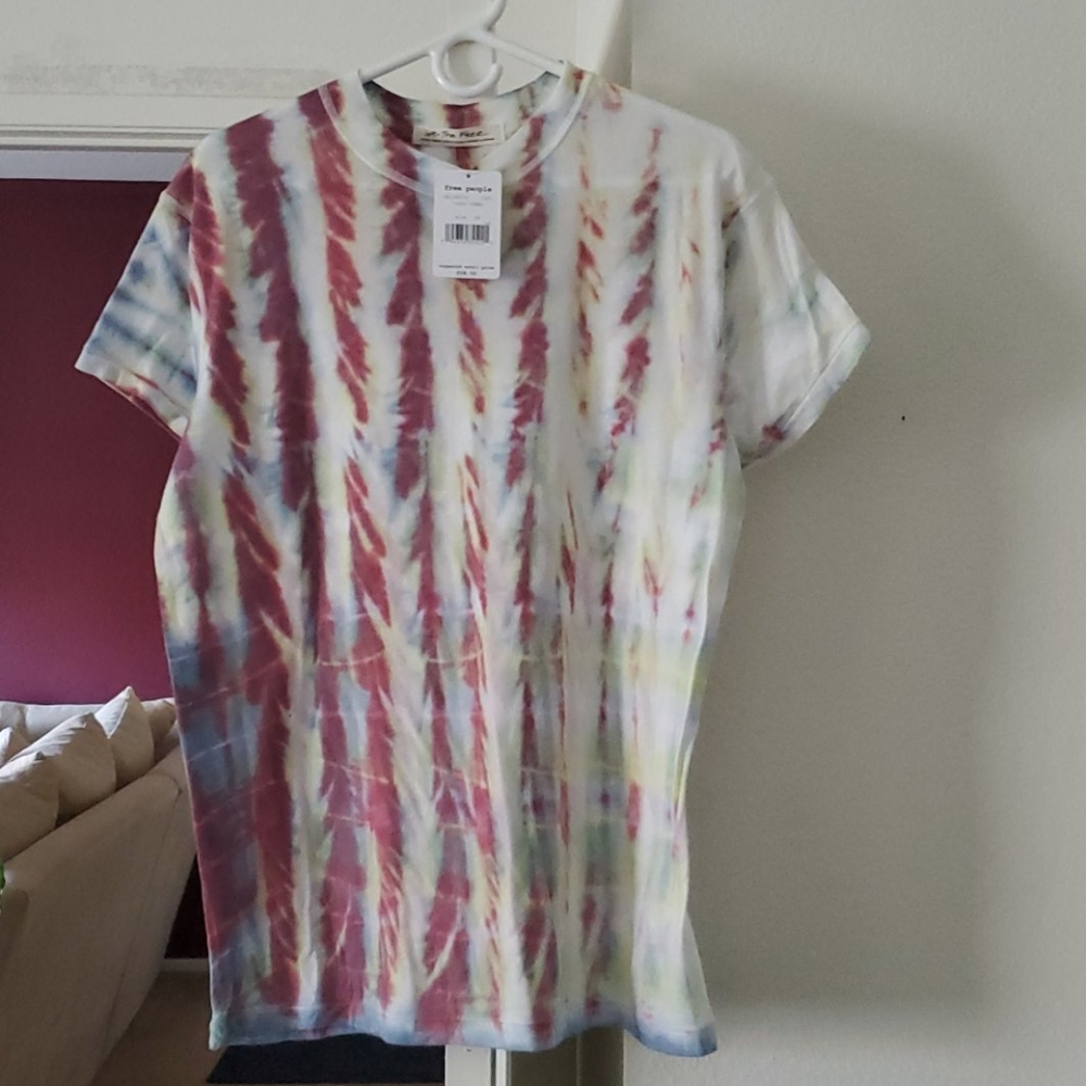 Free people Ivory combo tye dye t-shirt